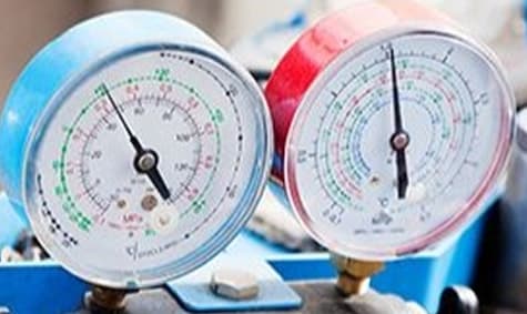 A/C manifold gauges used to test a car's air conditioning