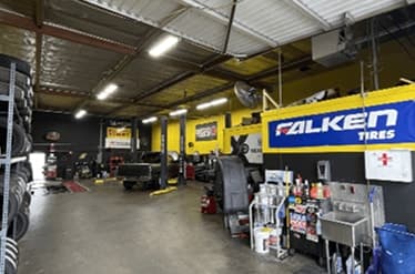 Service bays inside the shop